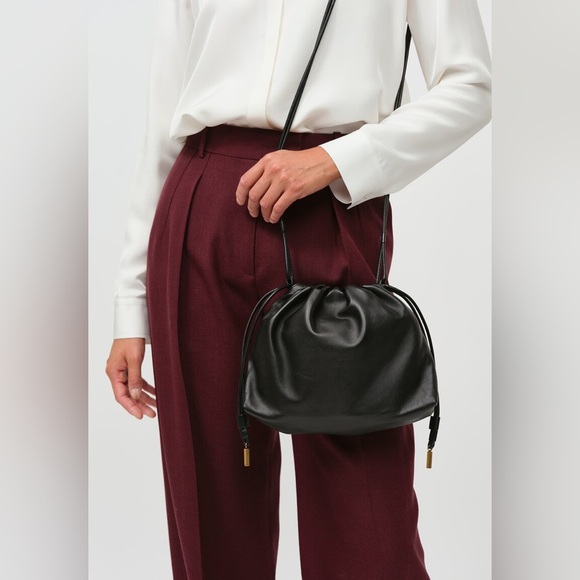 THE ROW Leather Angy Shoulder Bag in Black - Picture 2 of 16